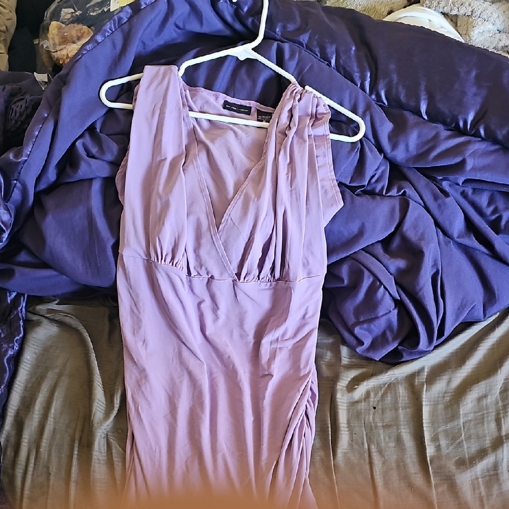New York & Company Asymmetrical Dress in Light Purple